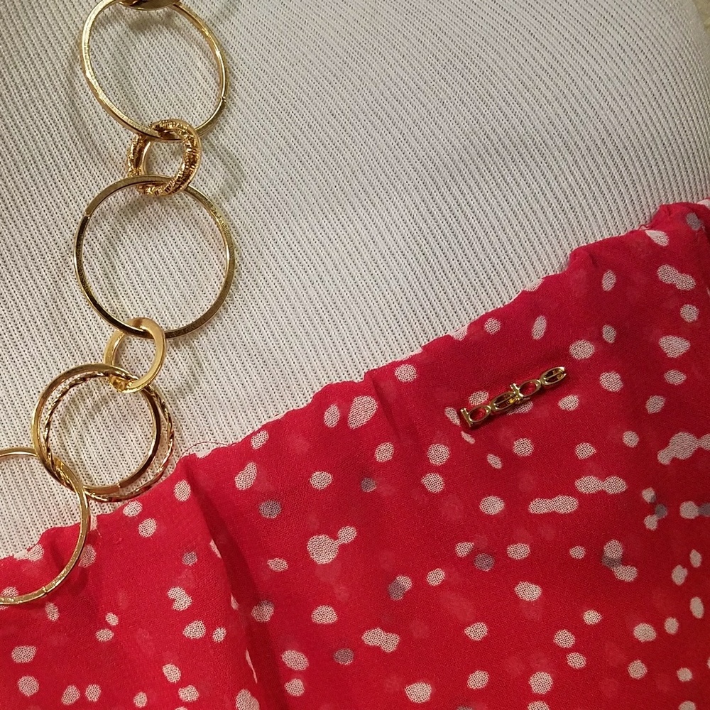 Last Item for $12 Final Bebe Red Polka Dots Size L - Picture 5 of 8